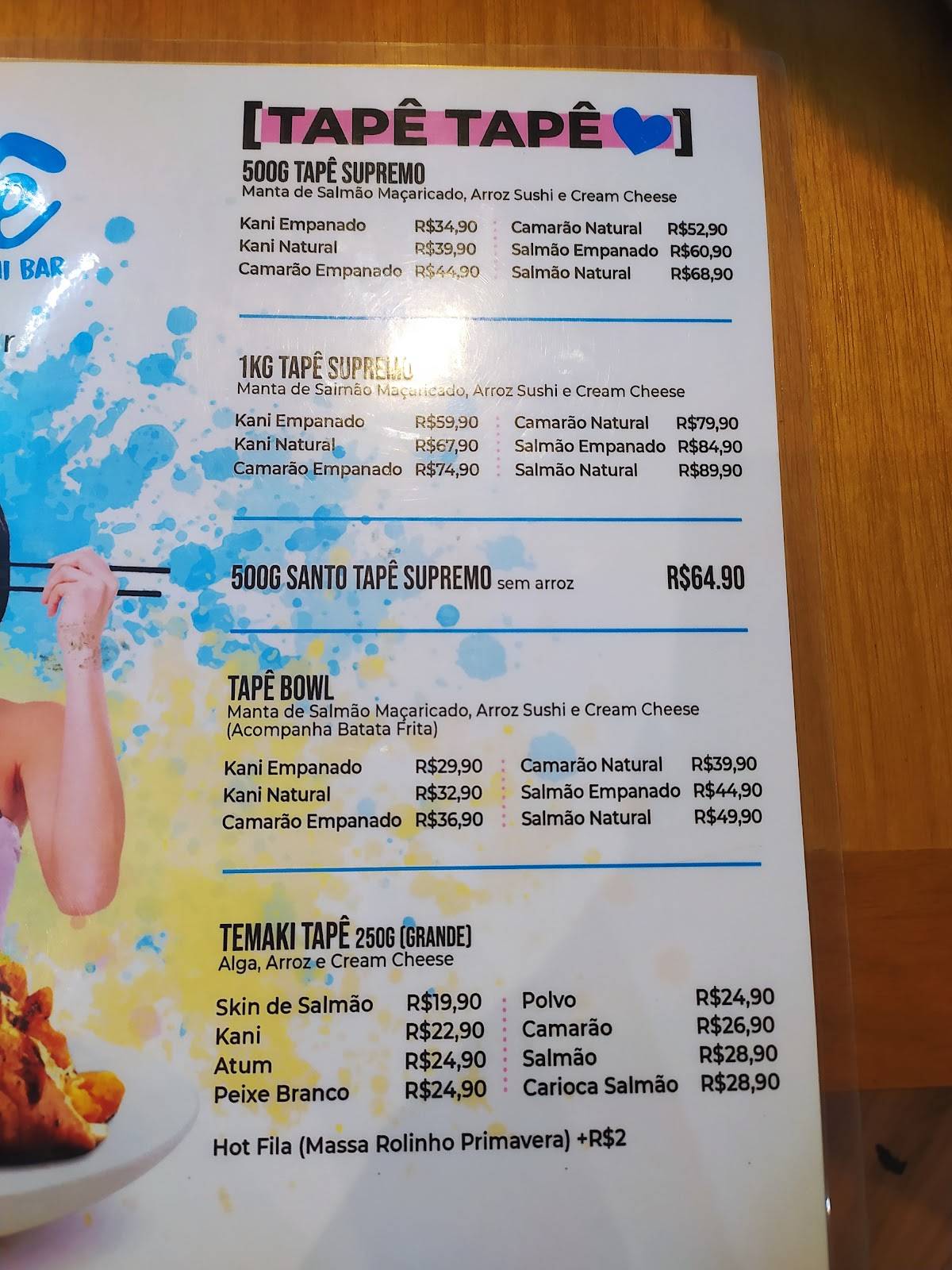 Tapê Tapiocaria Sushi Gourmet cardápio