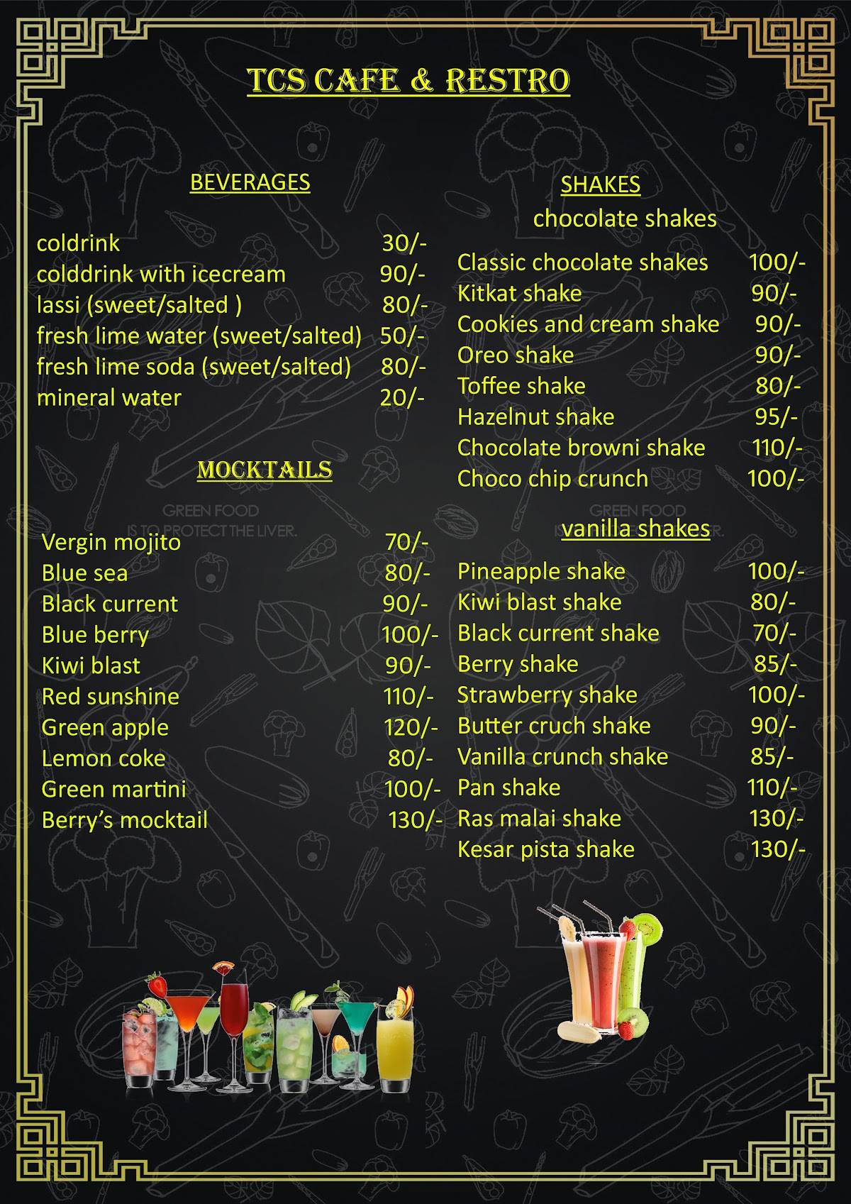 TCS Cafe & restro menu