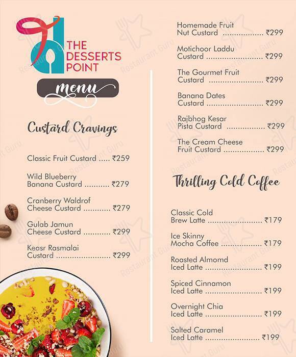 Desserts Point menu