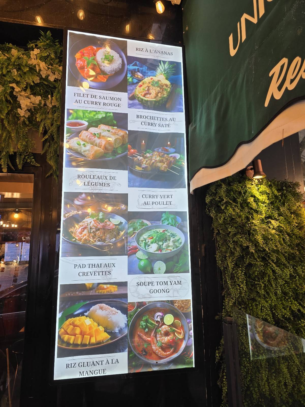 Menu de THAIGER