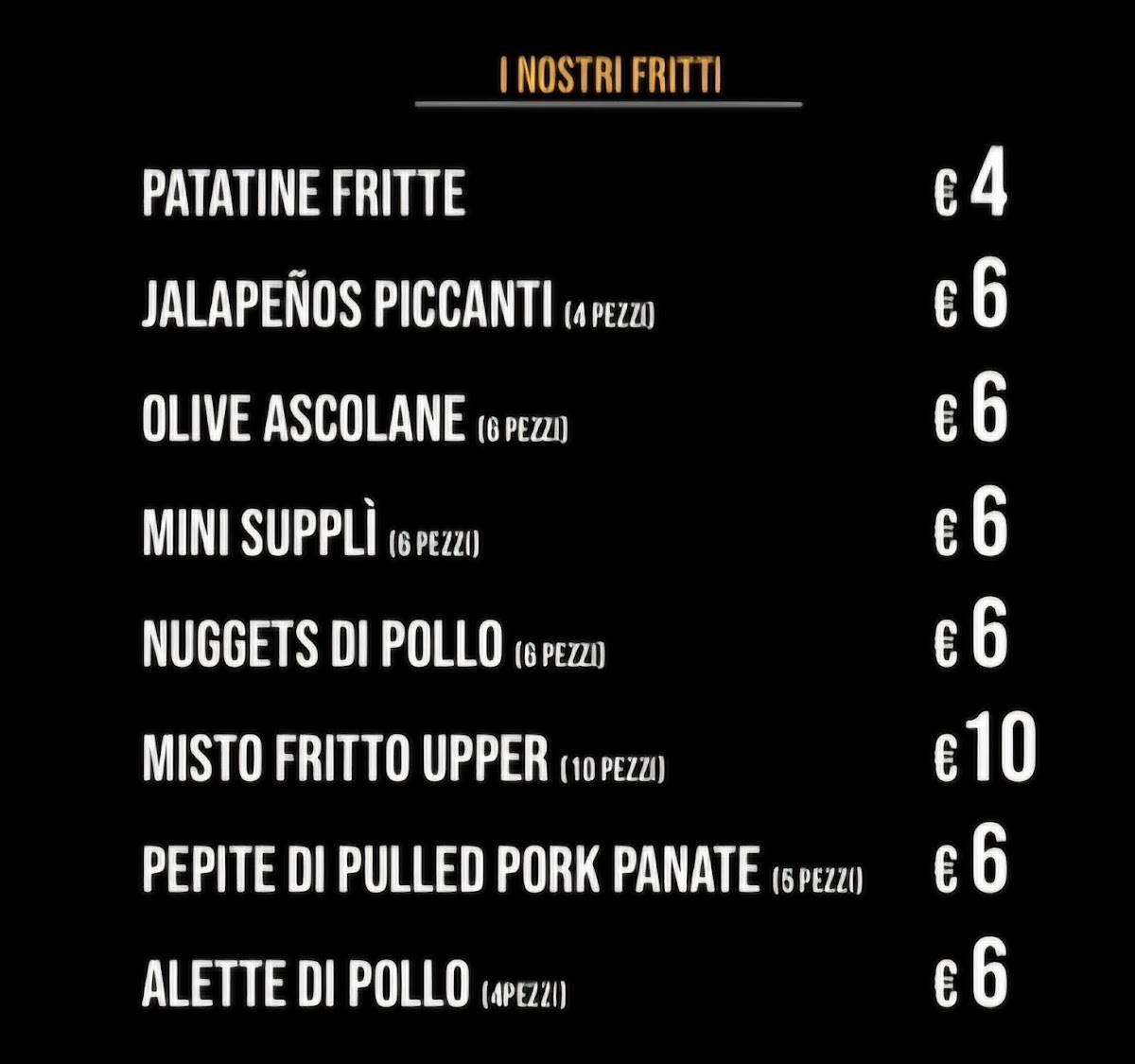 Menu di THE UPPER PUB 