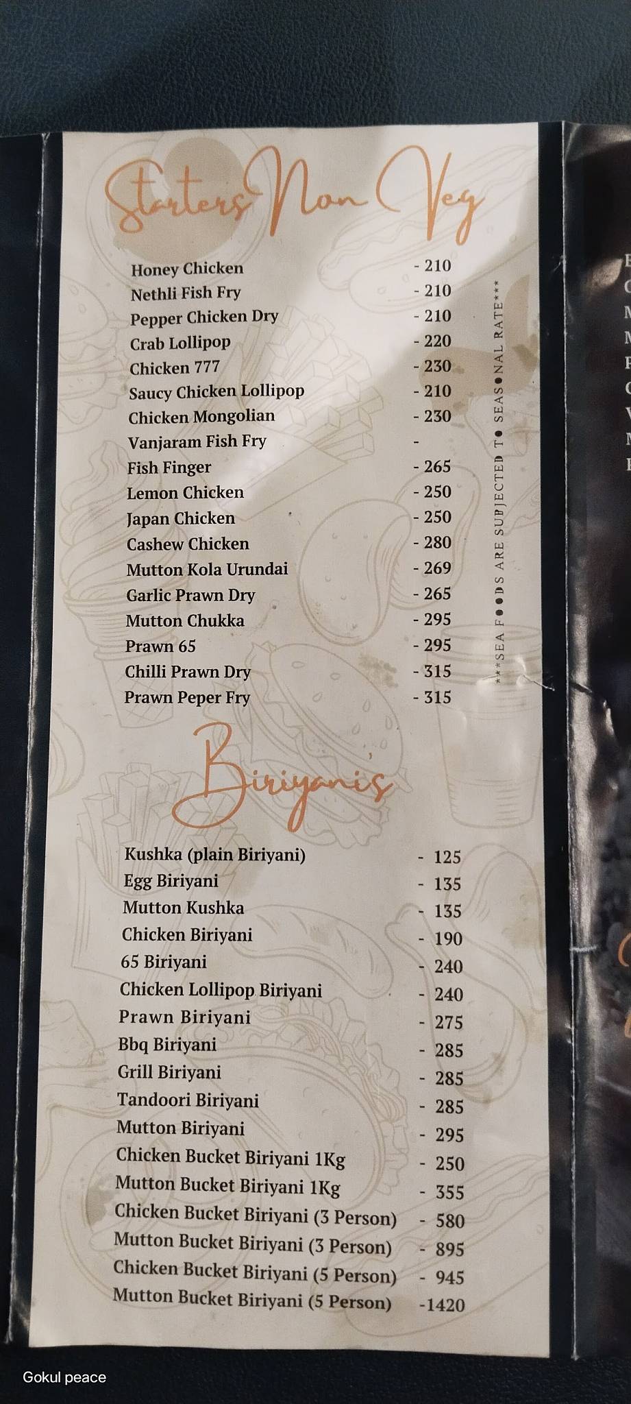 TOPI VAPPA BIRIYANI DHARMAPURI menu