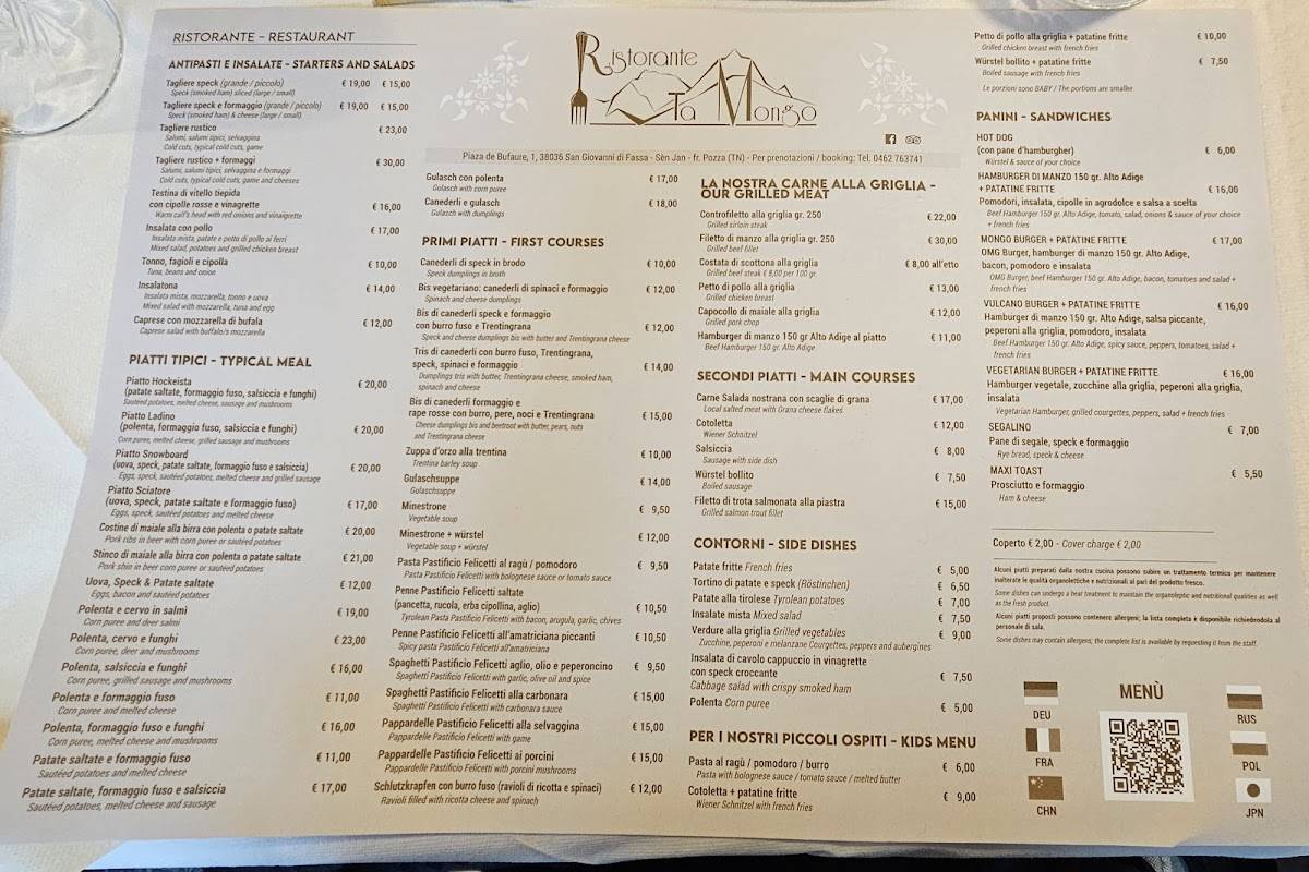 Menu di Ta Mongo 