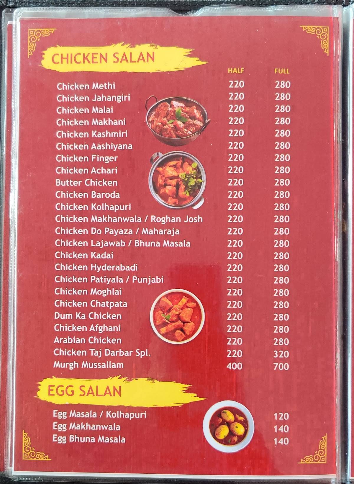 Menu At Taj Darbar Hyderabadi Restaurant Belgaum menu-at-taj-darbar-hyderabadi-restaurant-belgaum