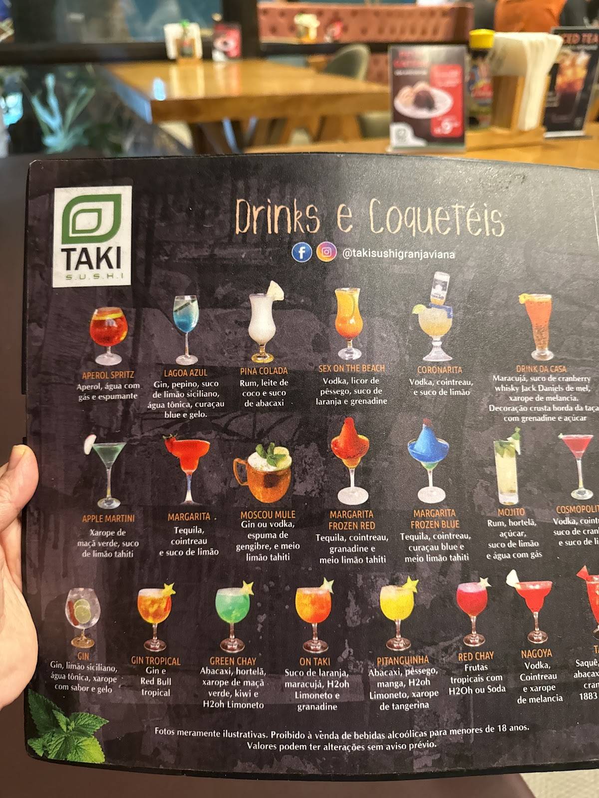 Taki Sushi Granja viana cardápio