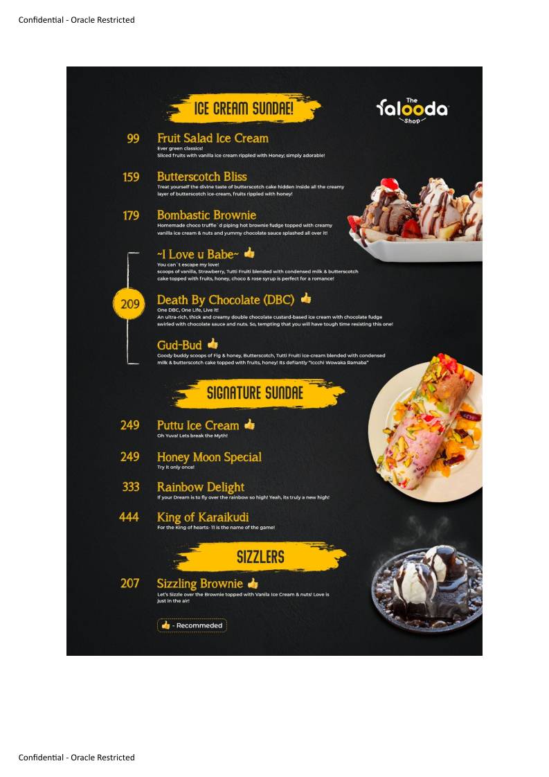 Tandoori Tribes & The Falooda Shop Karaikudi menu