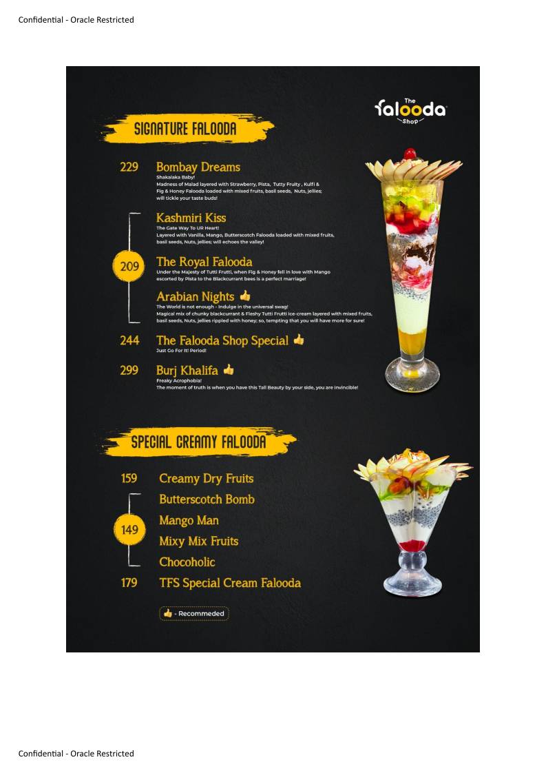 Tandoori Tribes & The Falooda Shop Karaikudi menu