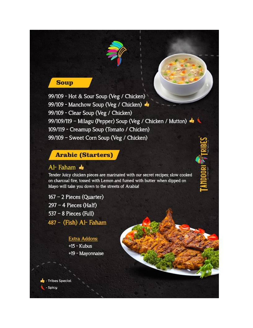 Tandoori Tribes & The Falooda Shop Karaikudi menu