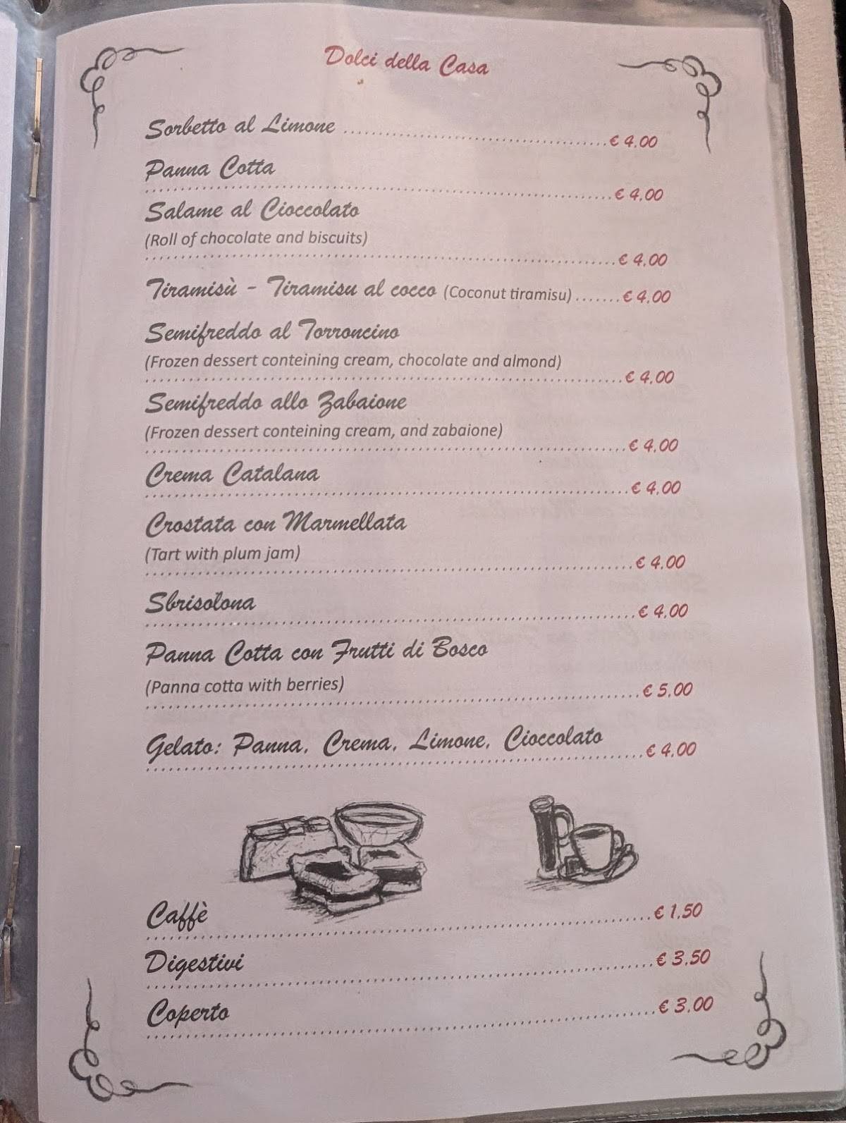 Menu di Taverna Al Castello 