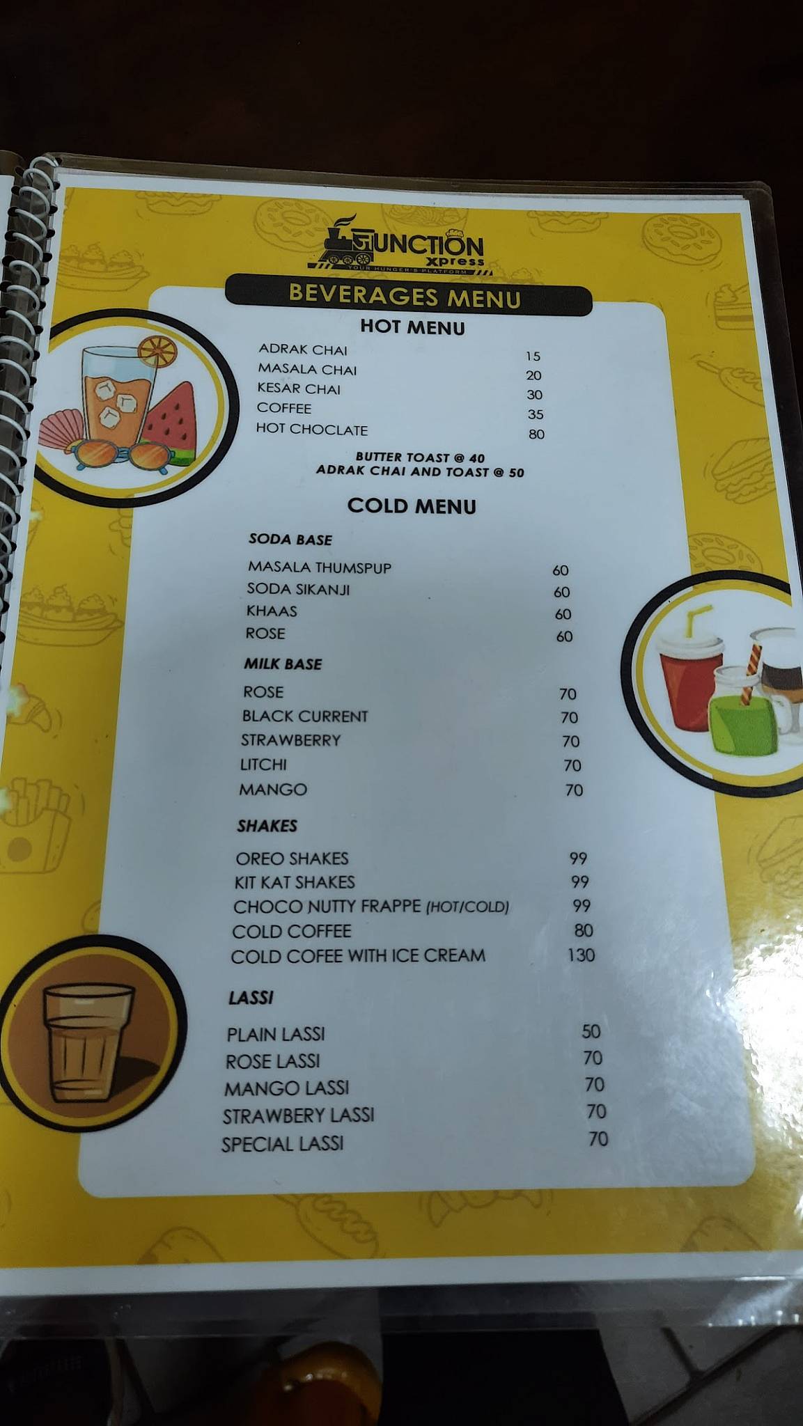 Tea Junction menu