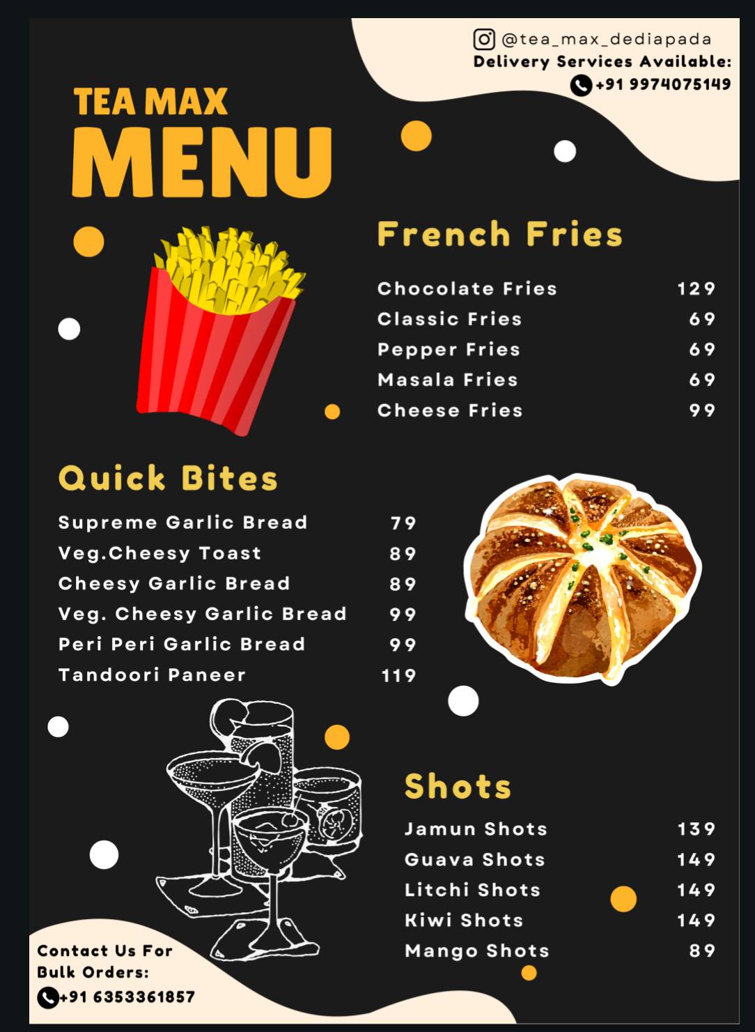 Tea Max Cafe menu
