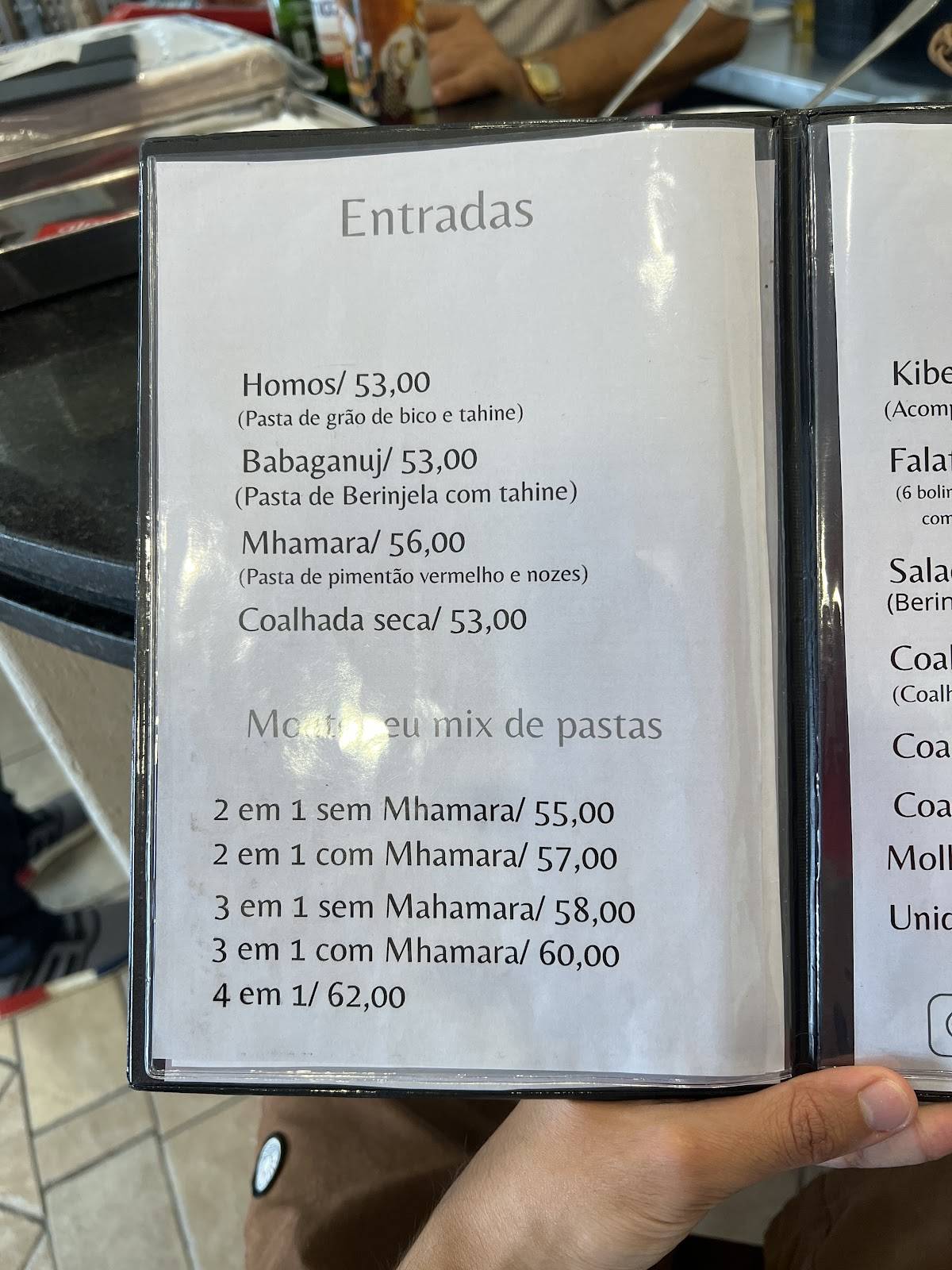 Tenda do Nilo cardápio