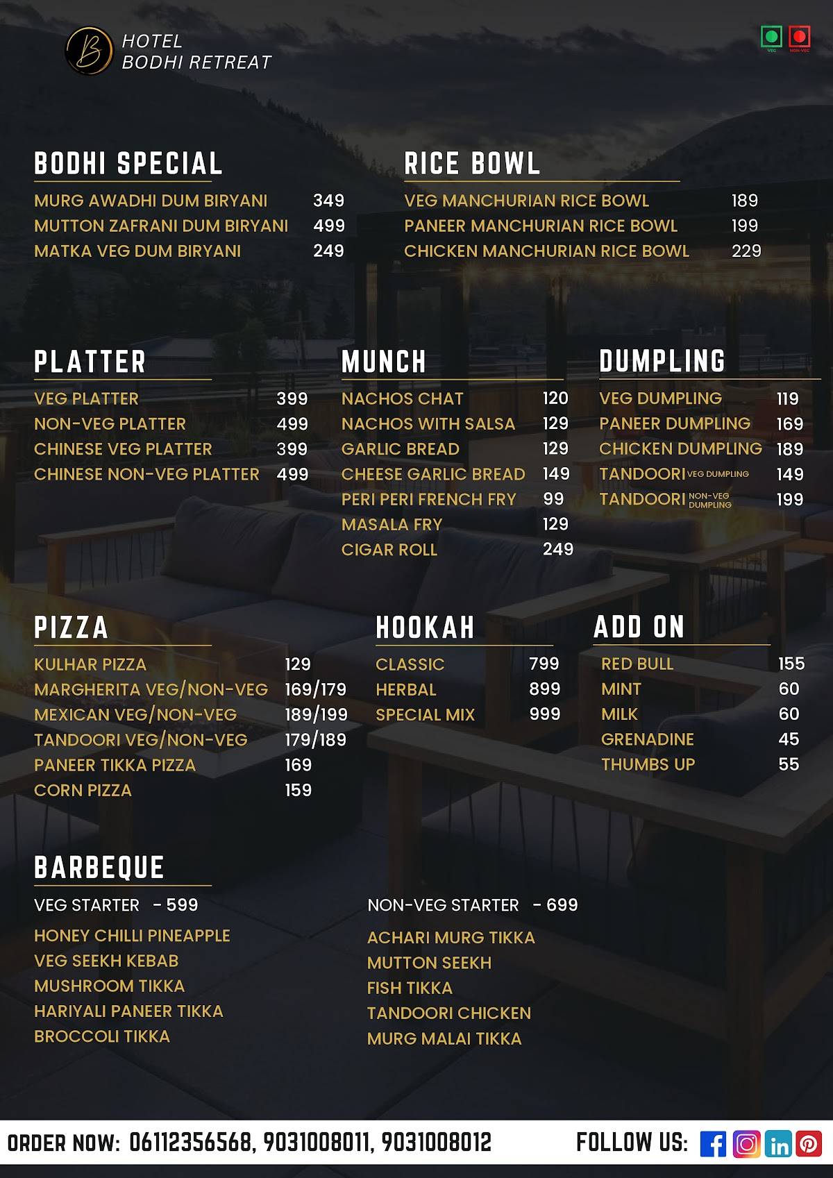 Terrace Grill - (Rooftop Restaurant) menu