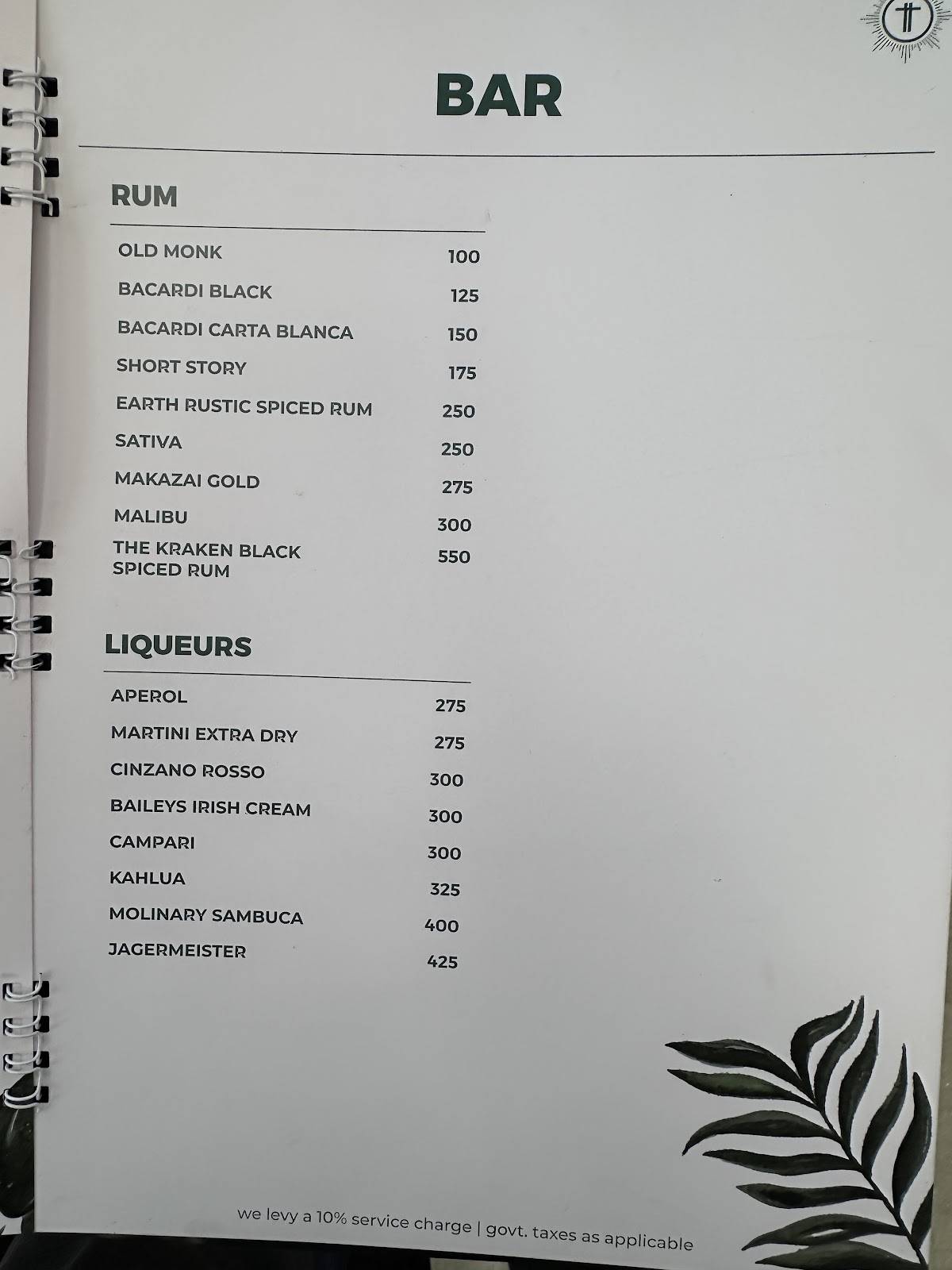 Terttulia Goa menu