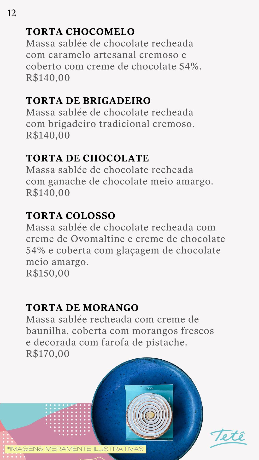 Tetê Confeitaria Villaggio Mall cardápio