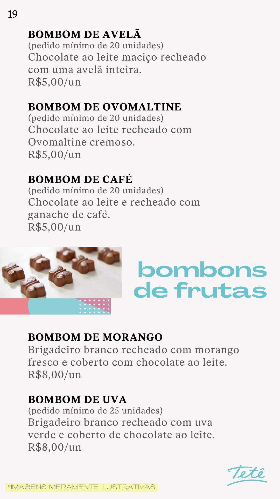 Tetê Confeitaria Villaggio Mall cardápio