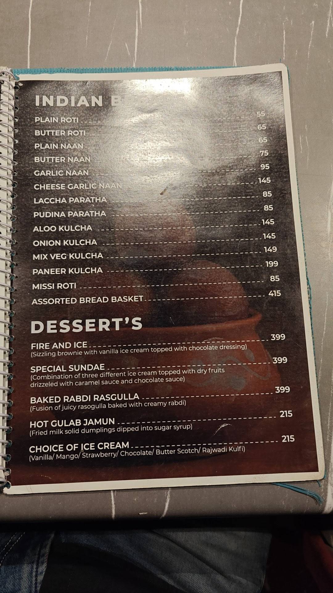 The 7A Restaurant & Bar menu