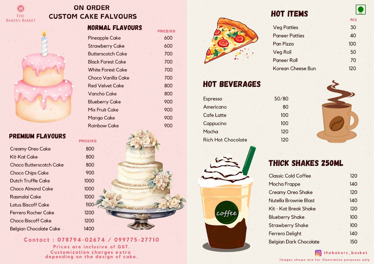 The Baker’s Basket menu