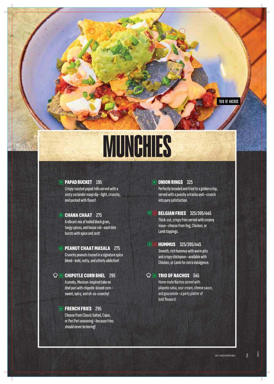 The Beer Café menu