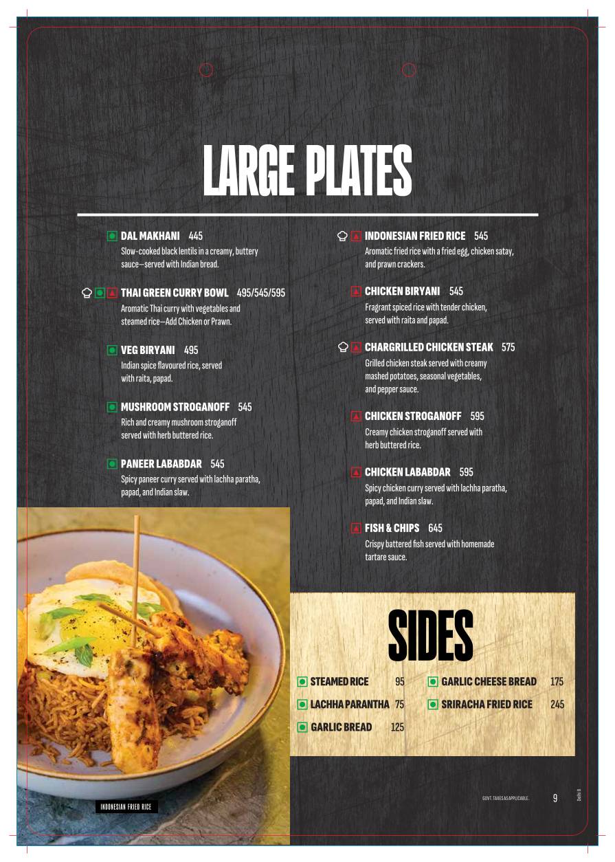The Beer Café menu