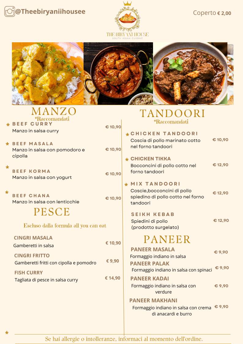 Menu di THE BIRYANI HOUSE SOUTH ASIAN CUISINE 