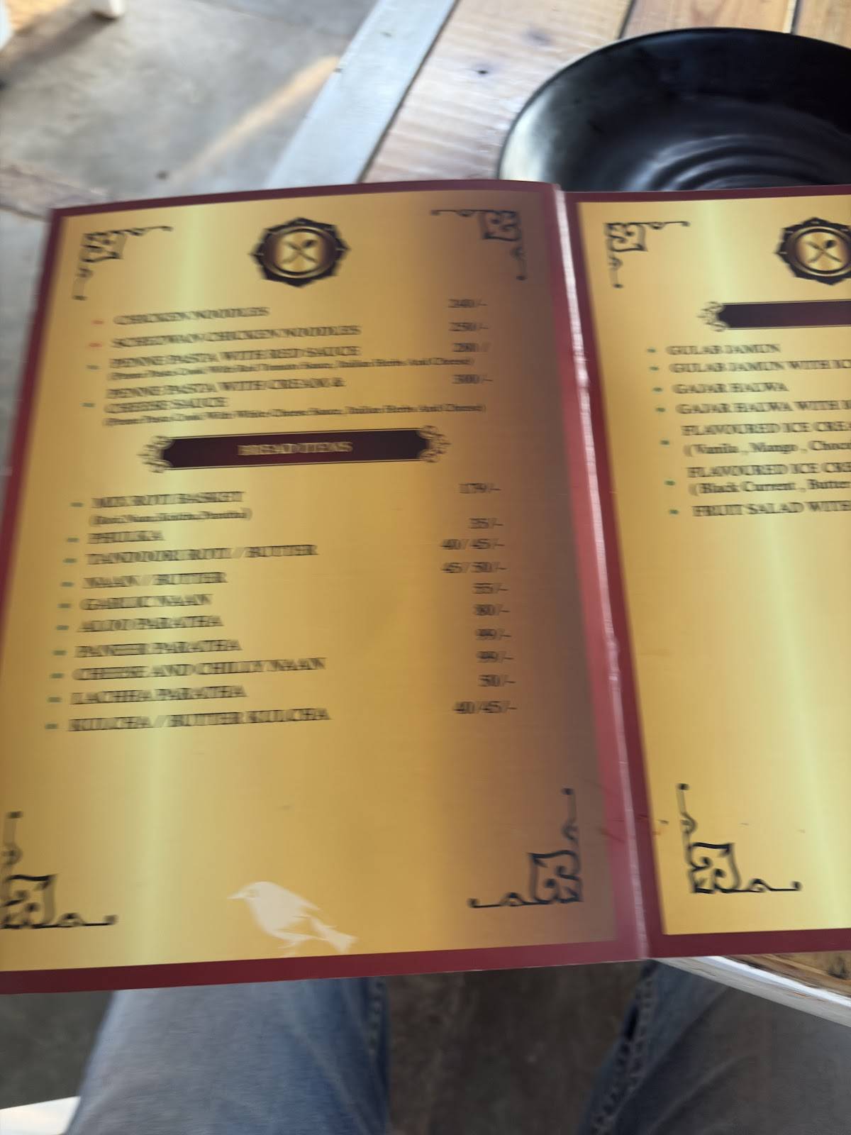 The Border Bells menu