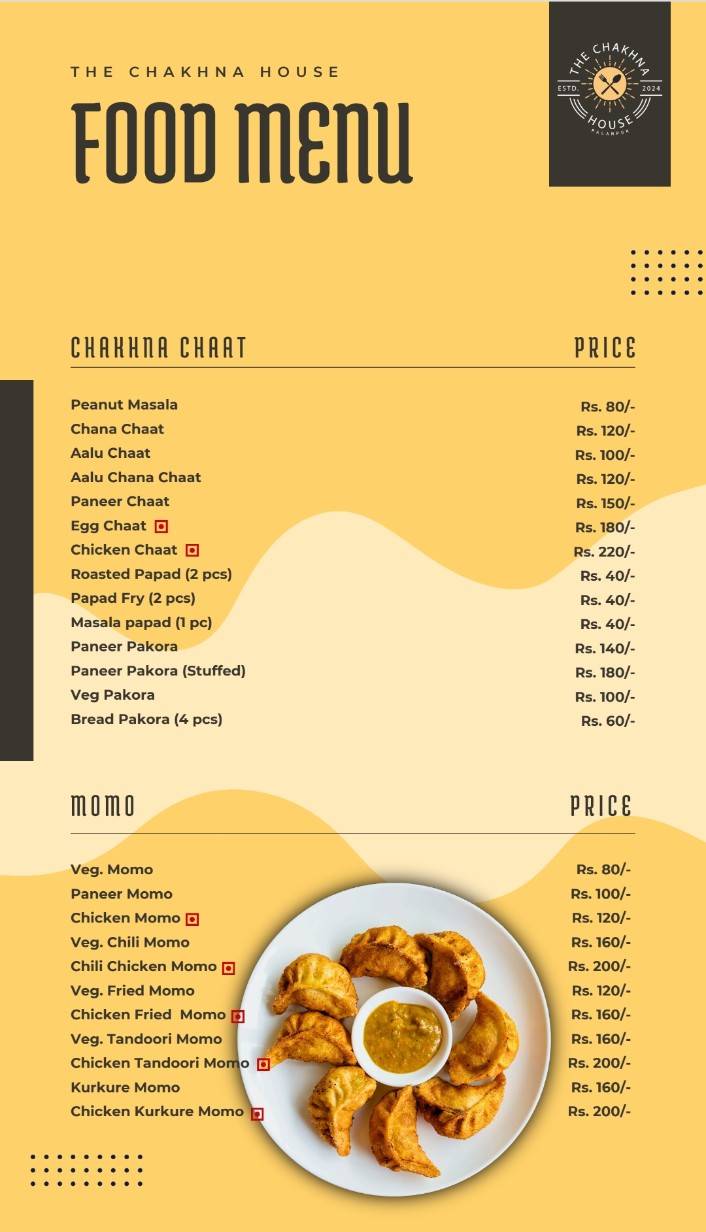 The Chakhna House menu