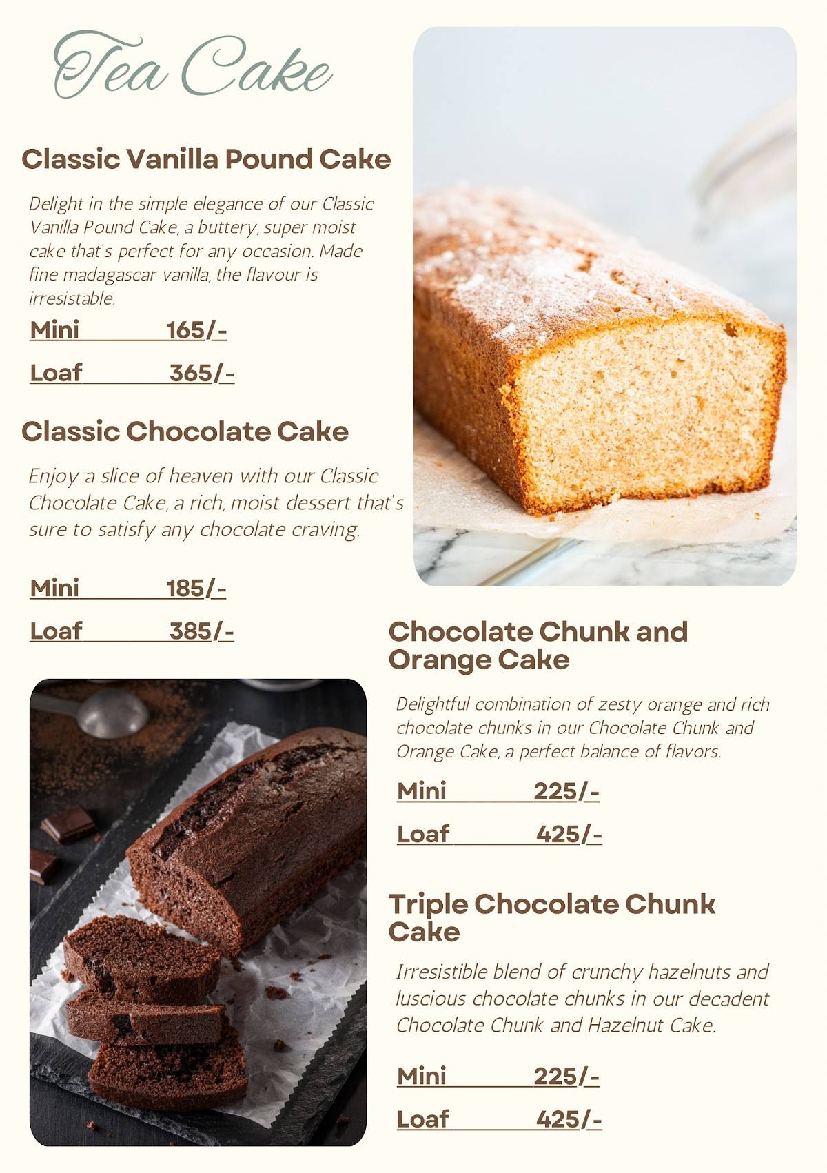 The Chocolate Avenue menu