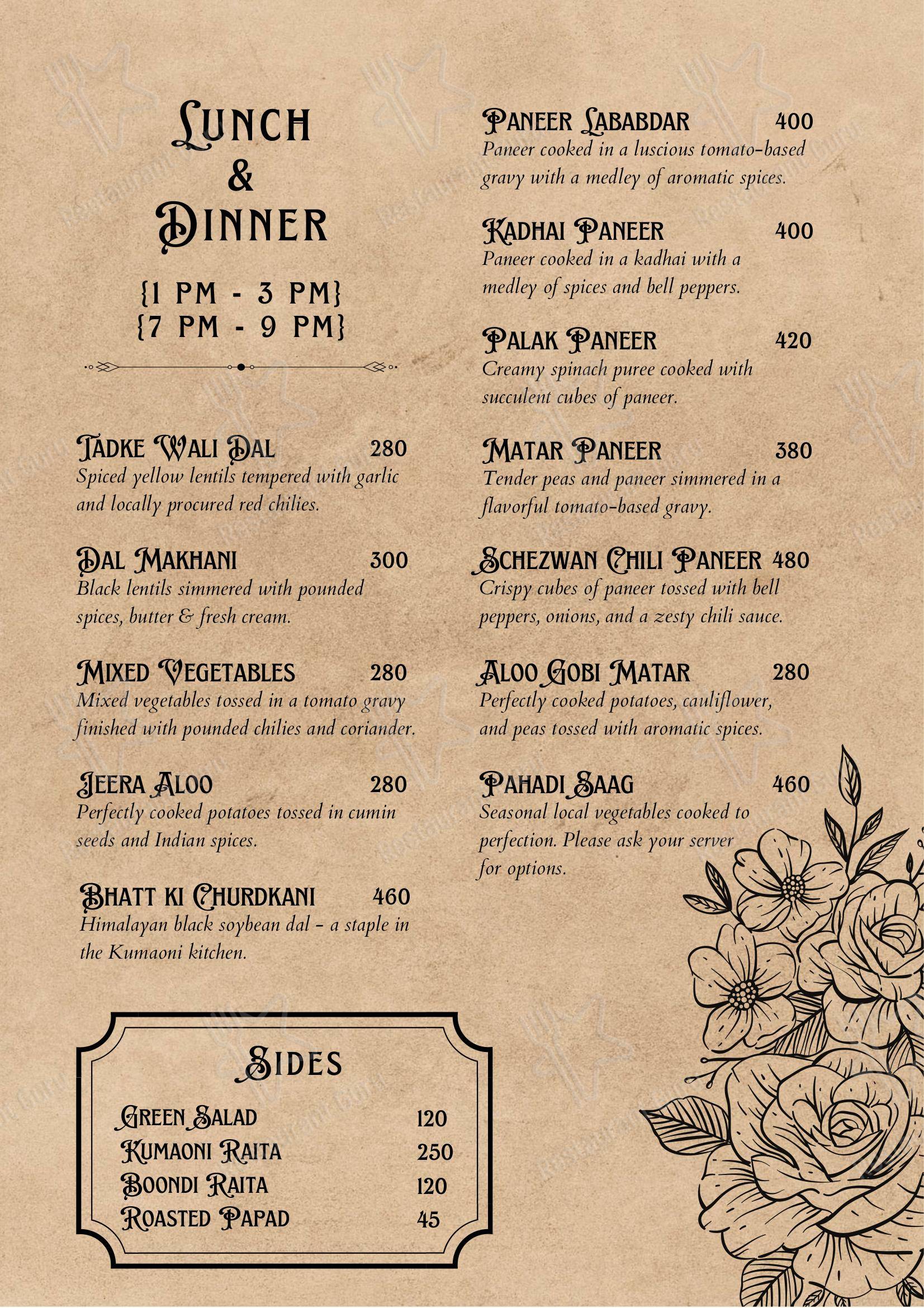 Menu for The Coffee Cellar in Majkhali