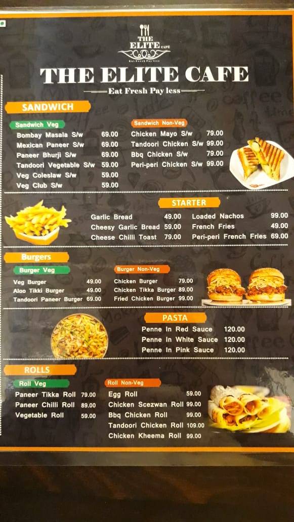The Elite Cafe menu