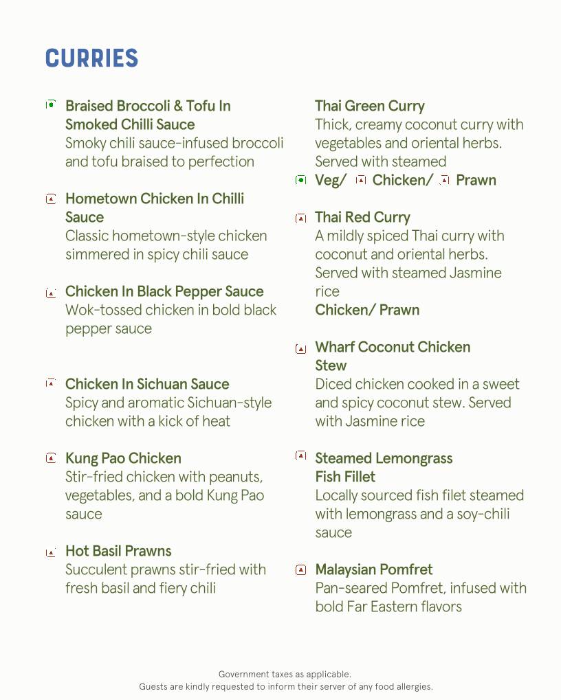 The Fisherman's Wharf Panjim menu