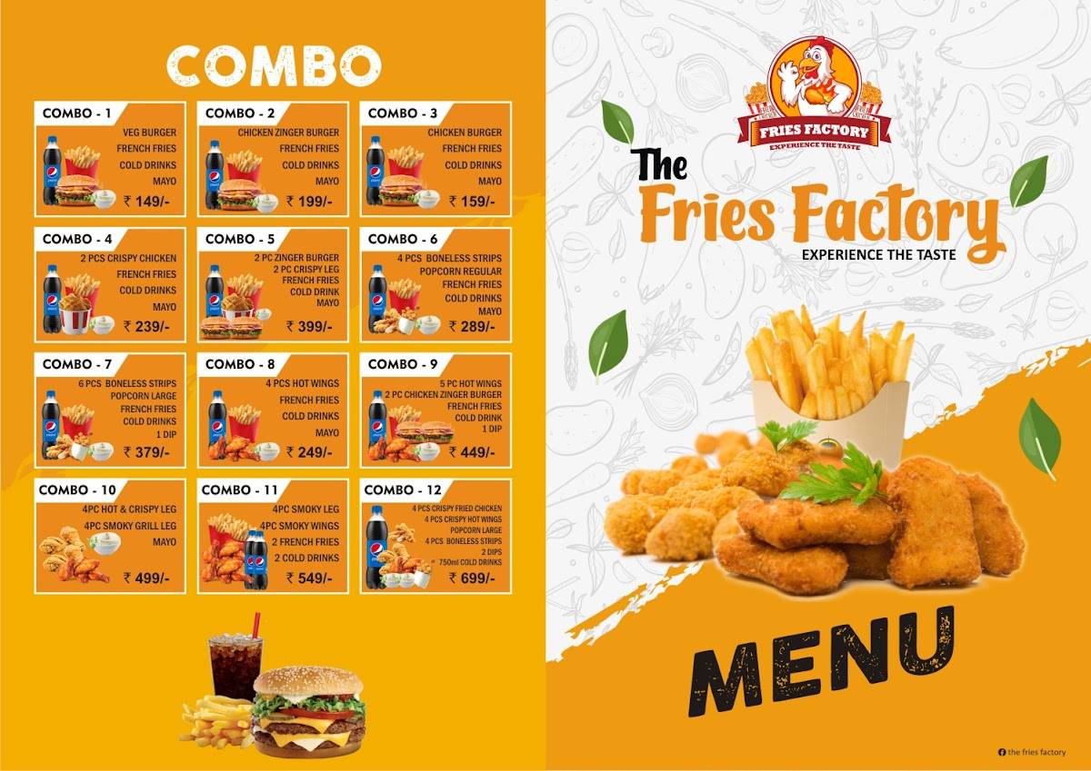 The Fries Factory menu