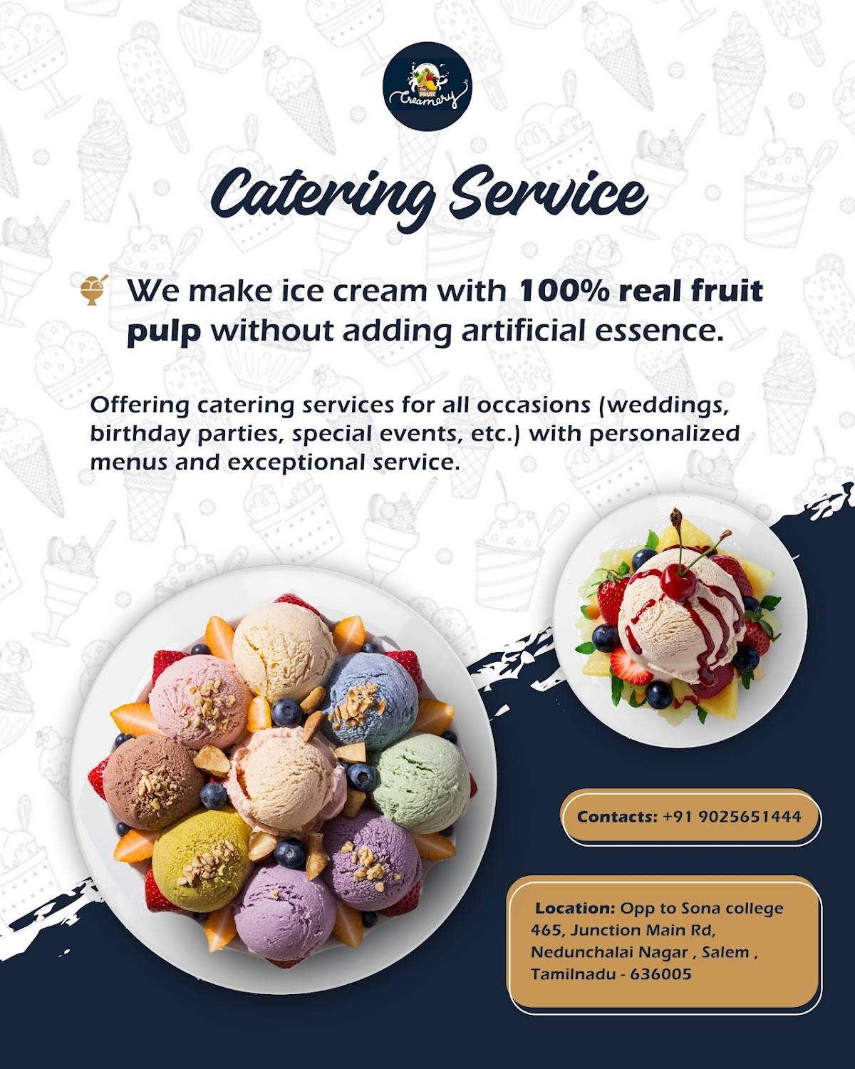 The Fruit Creamery Salem menu