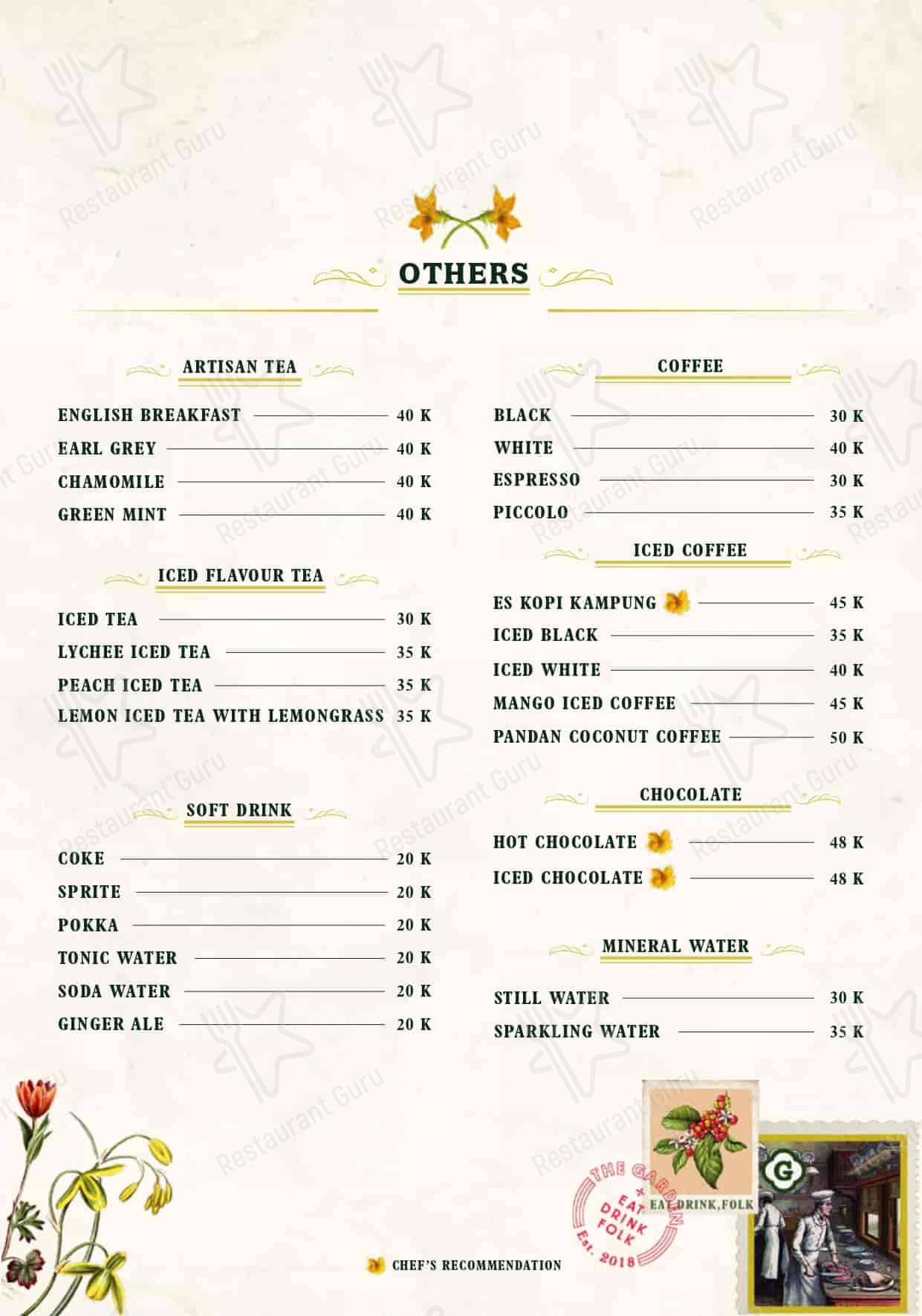 The Garden PIM menu