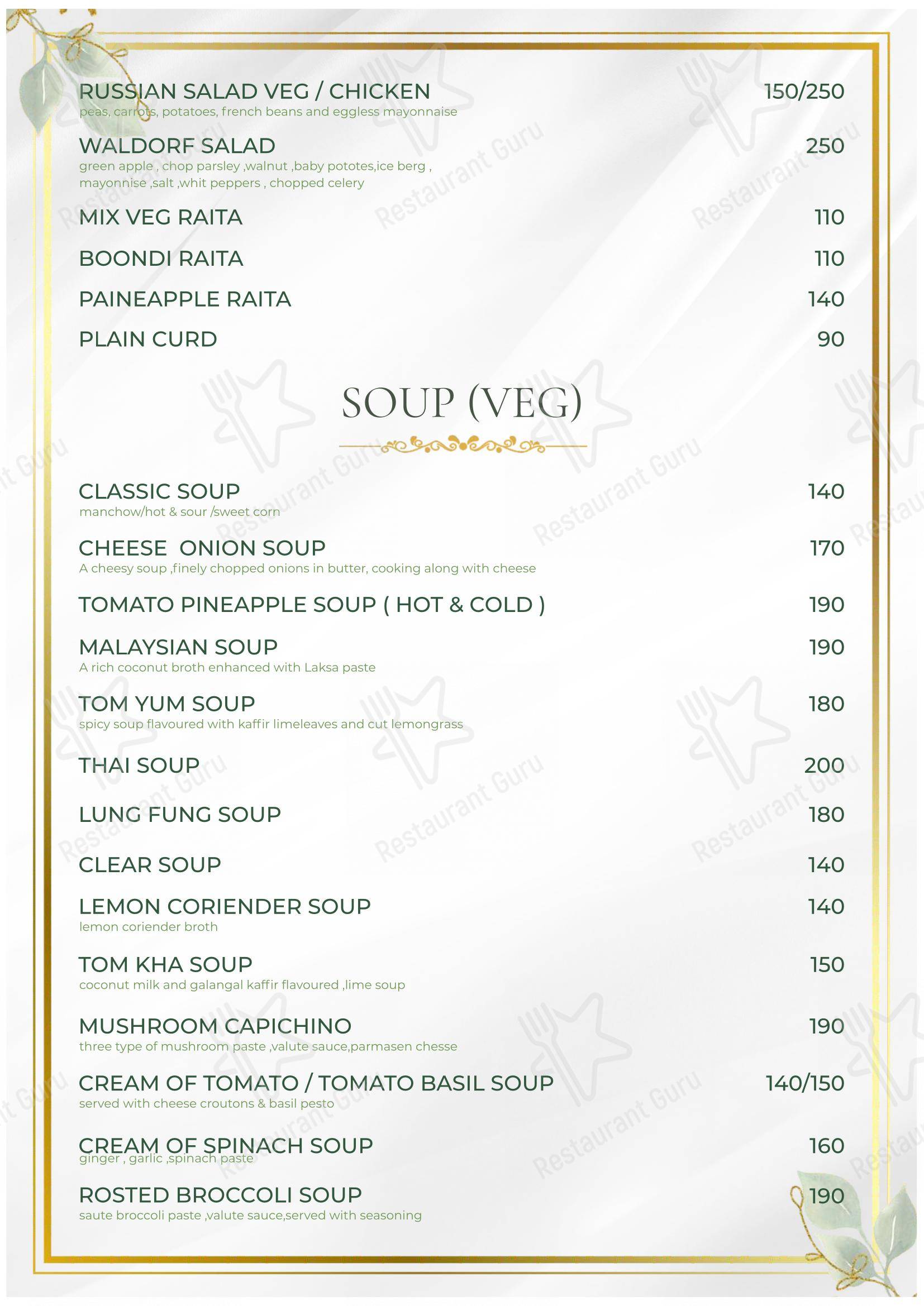 The Golden Leaf - Menu