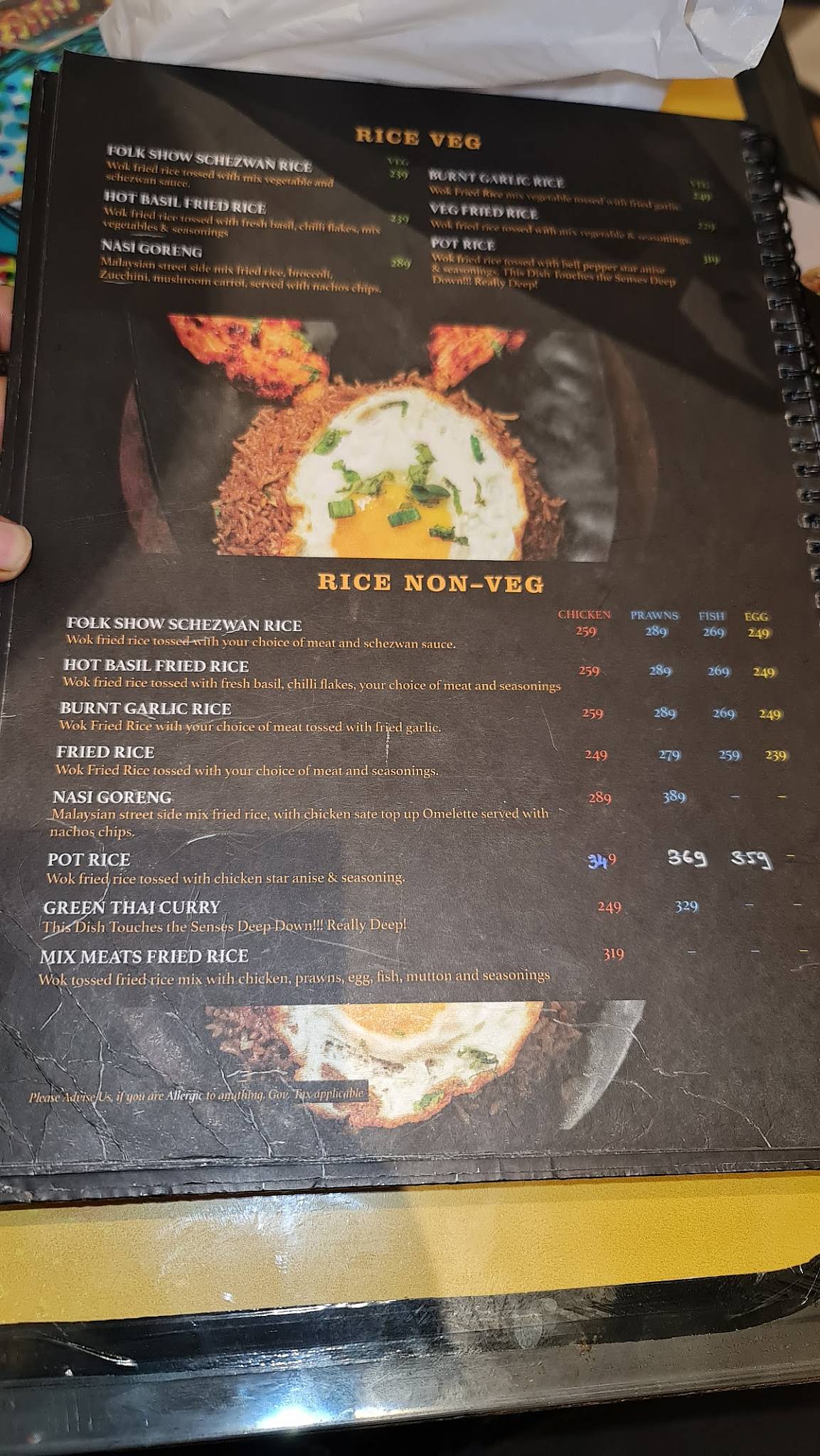 The Goosebumpz Restaurant menu