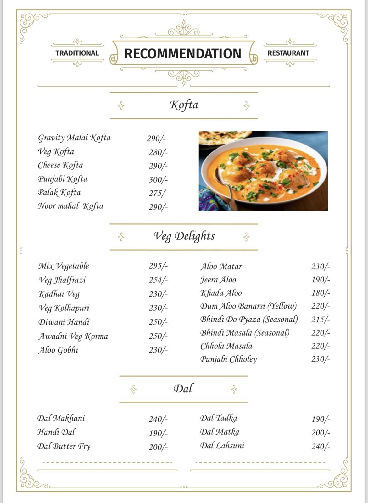 The Gravity- Fine Dine Restaurant menu