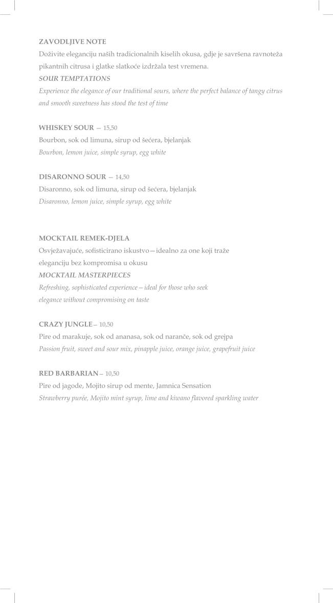 Menu di The Mint Bar 