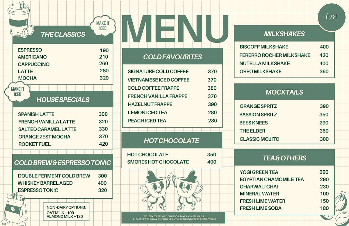 The Nest Bandra menu