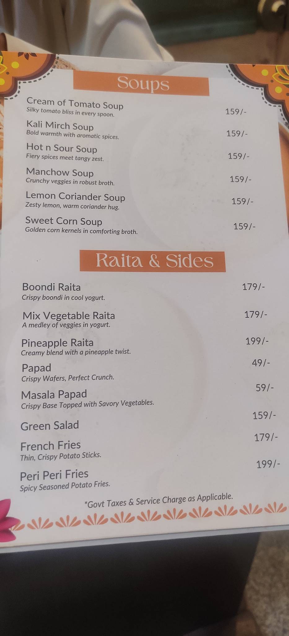 The Pavitra - Pure Veg Restaurant menu