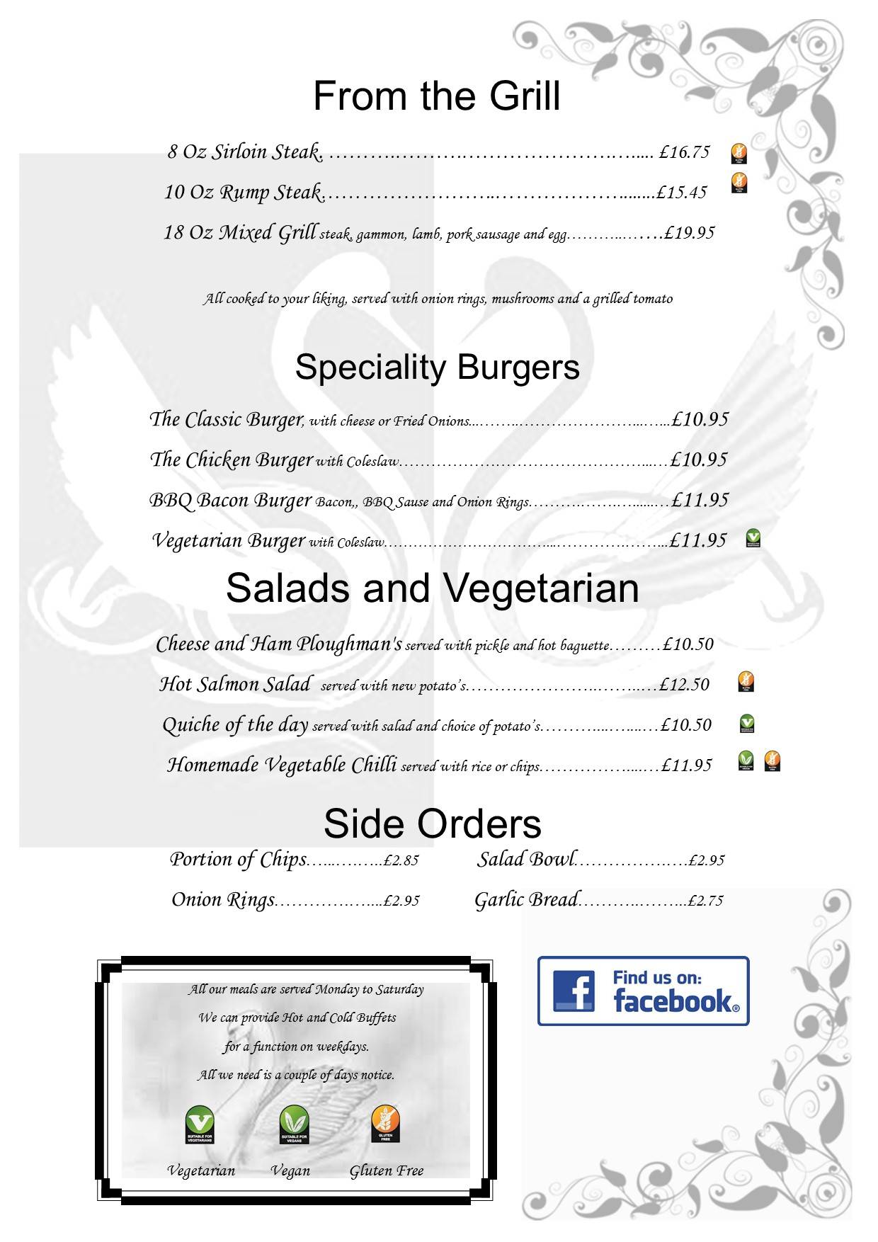 Menu At The Swan Inn Pub Bar Hereford 171 Aylestone Hill Menu At The Swan Inn Pub Bar Hereford 171 Aylestone Hill