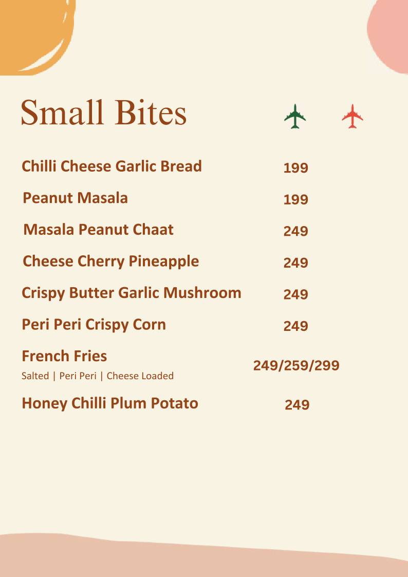 The Terminal Restaurant menu