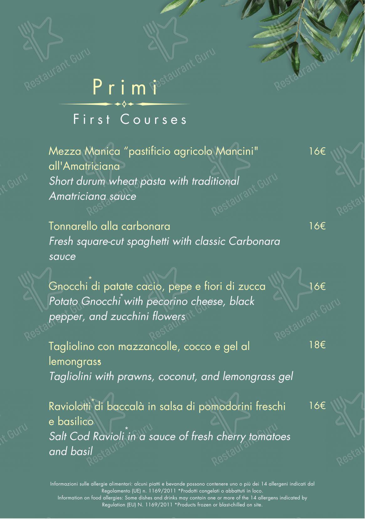Menu di The Times Bar & Restaurant - Menu bar