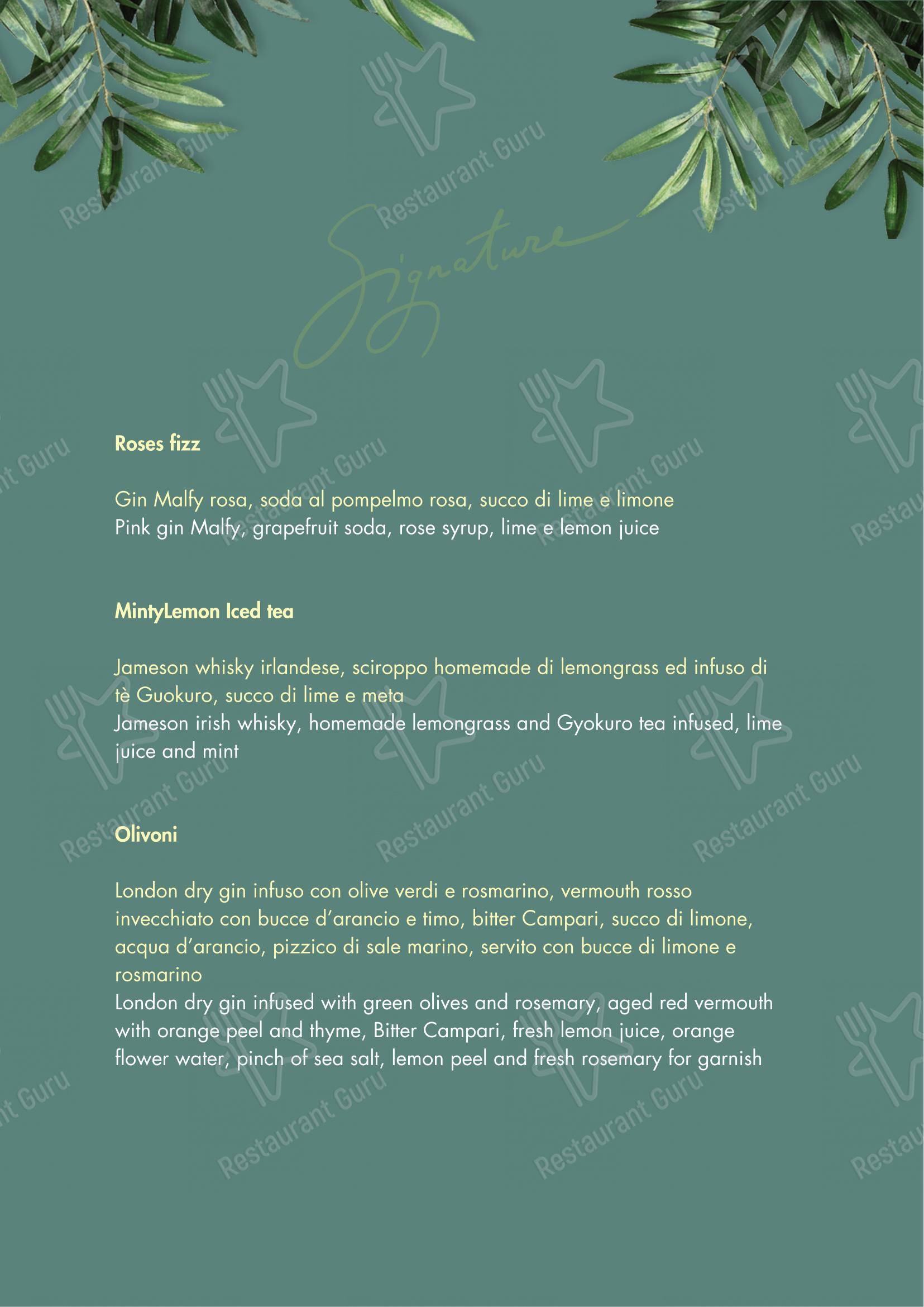 The Times Bar & Restaurant in Roma - 菜单
