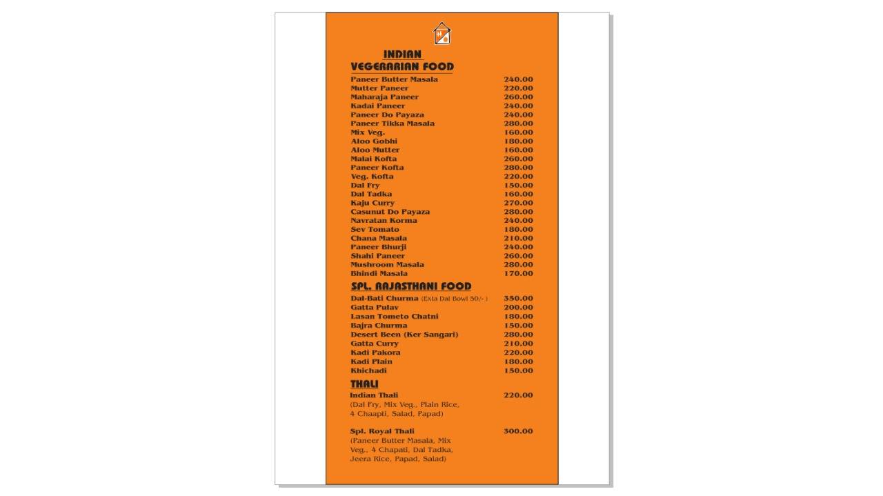 The hideout cafe & restaurant menu