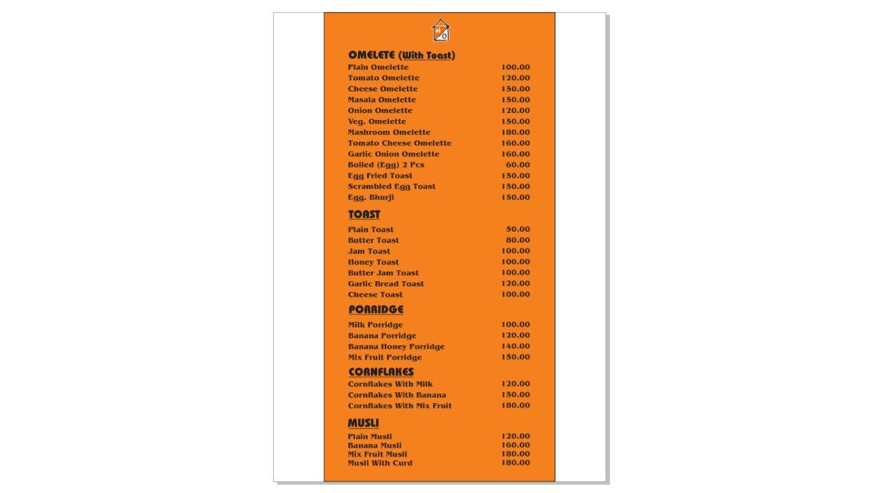 The hideout cafe & restaurant menu