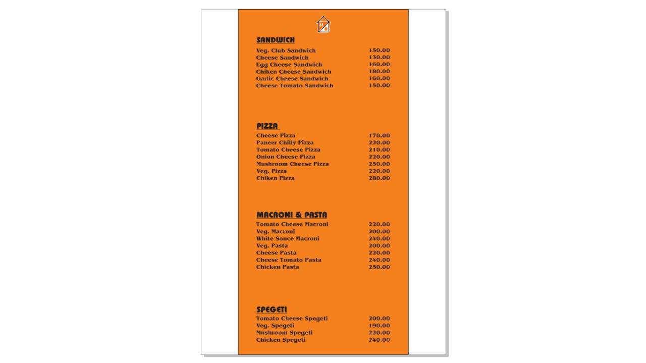 The hideout cafe & restaurant menu