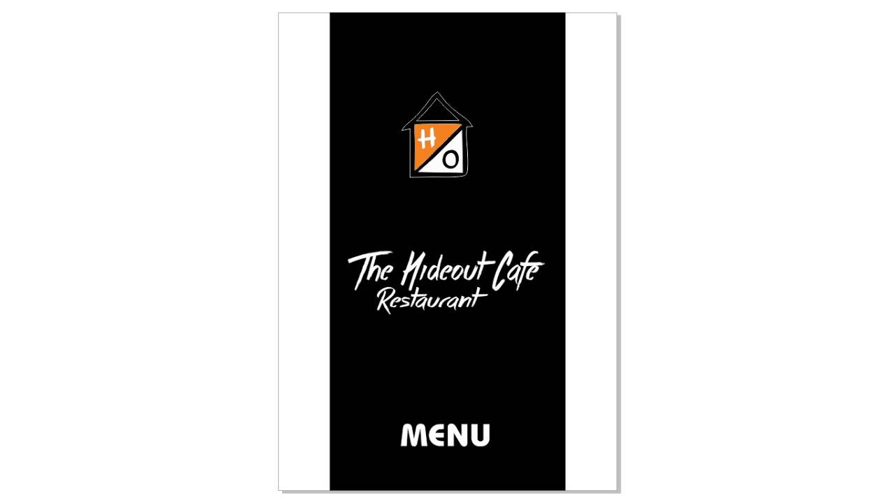 The hideout cafe & restaurant menu