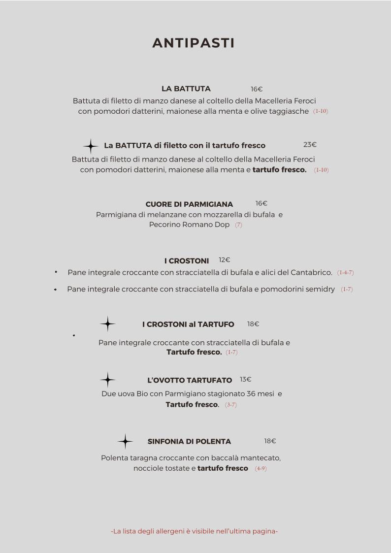 Menu di TheGusto Cucina con Enoteca 