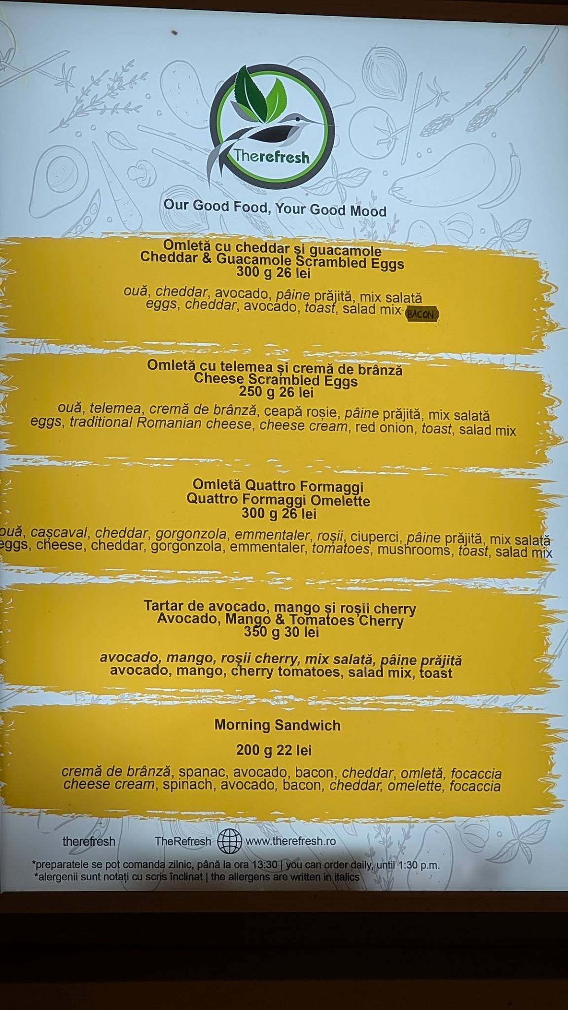 Menu de TheRefresh Deva 1 Decembrie 1918